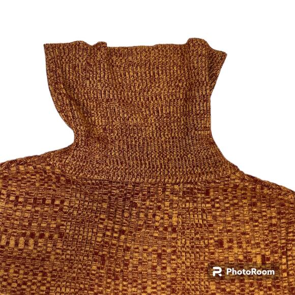 Topshop Womens Sz 6 Red Yellow Turtle Neck Long Sleeve Pullover Jumper Top - Picture 4 of 11